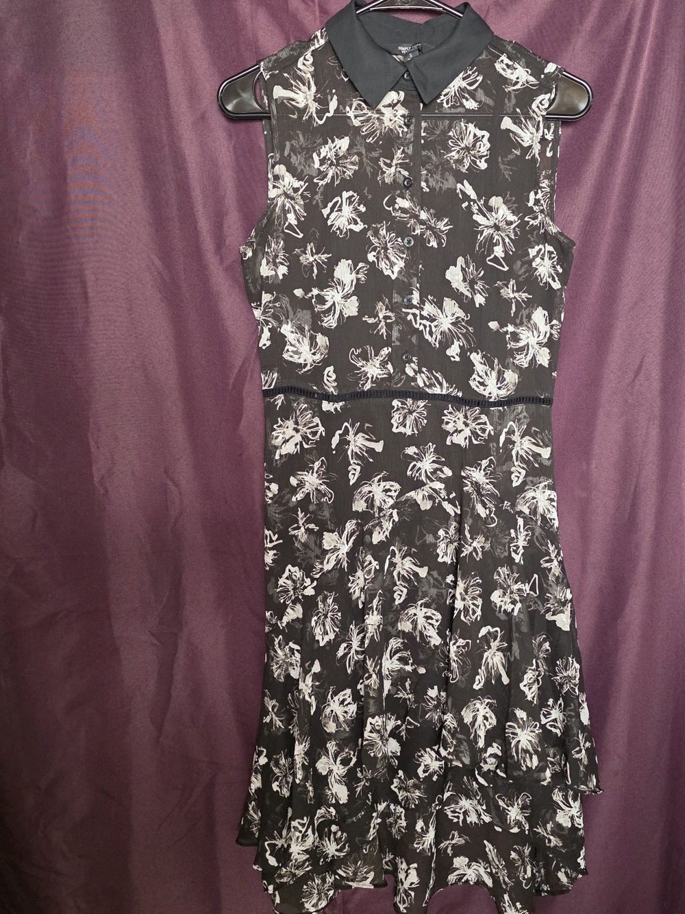 SimplyVera Vera Wang summer high-low floral print Collar Dress
